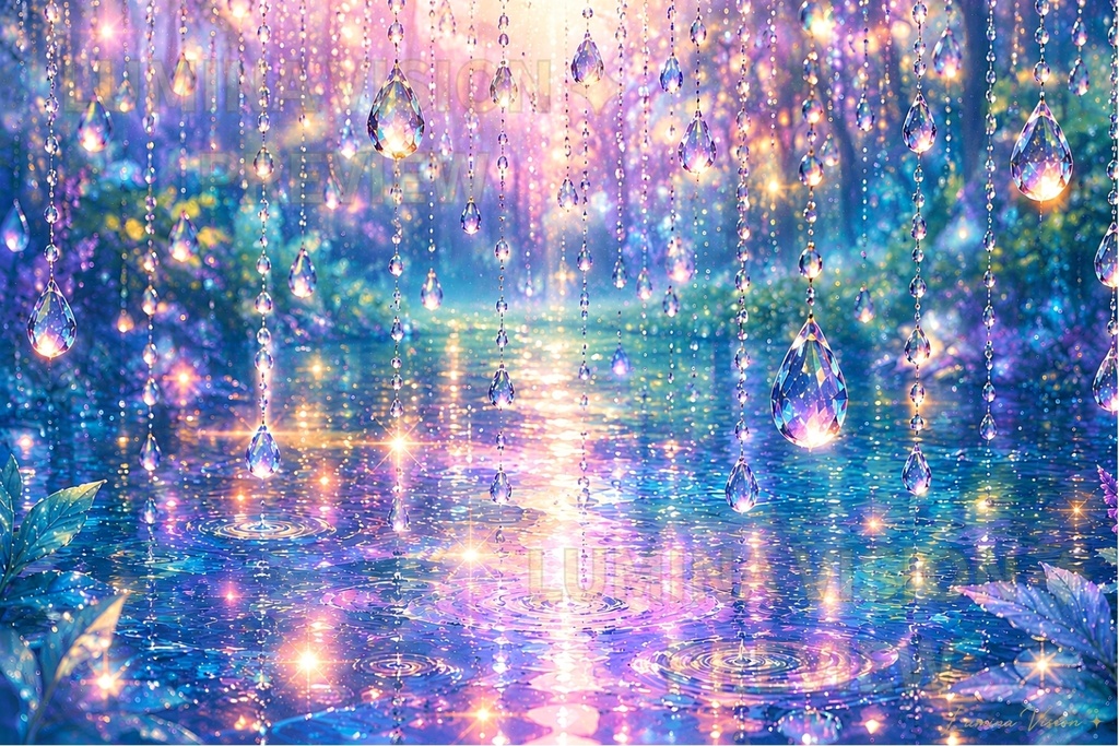 Drops of Light — 光のしずく — 「小さな光は、やがて心を満たしていく。」 LV-008 / Lumina Vision ✧ デジタルアート・壁紙