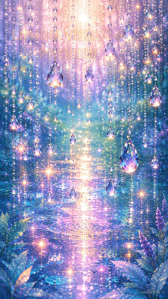Drops of Light — 光のしずく — 「小さな光は、やがて心を満たしていく。」 LV-008 / Lumina Vision ✧ デジタルアート・壁紙