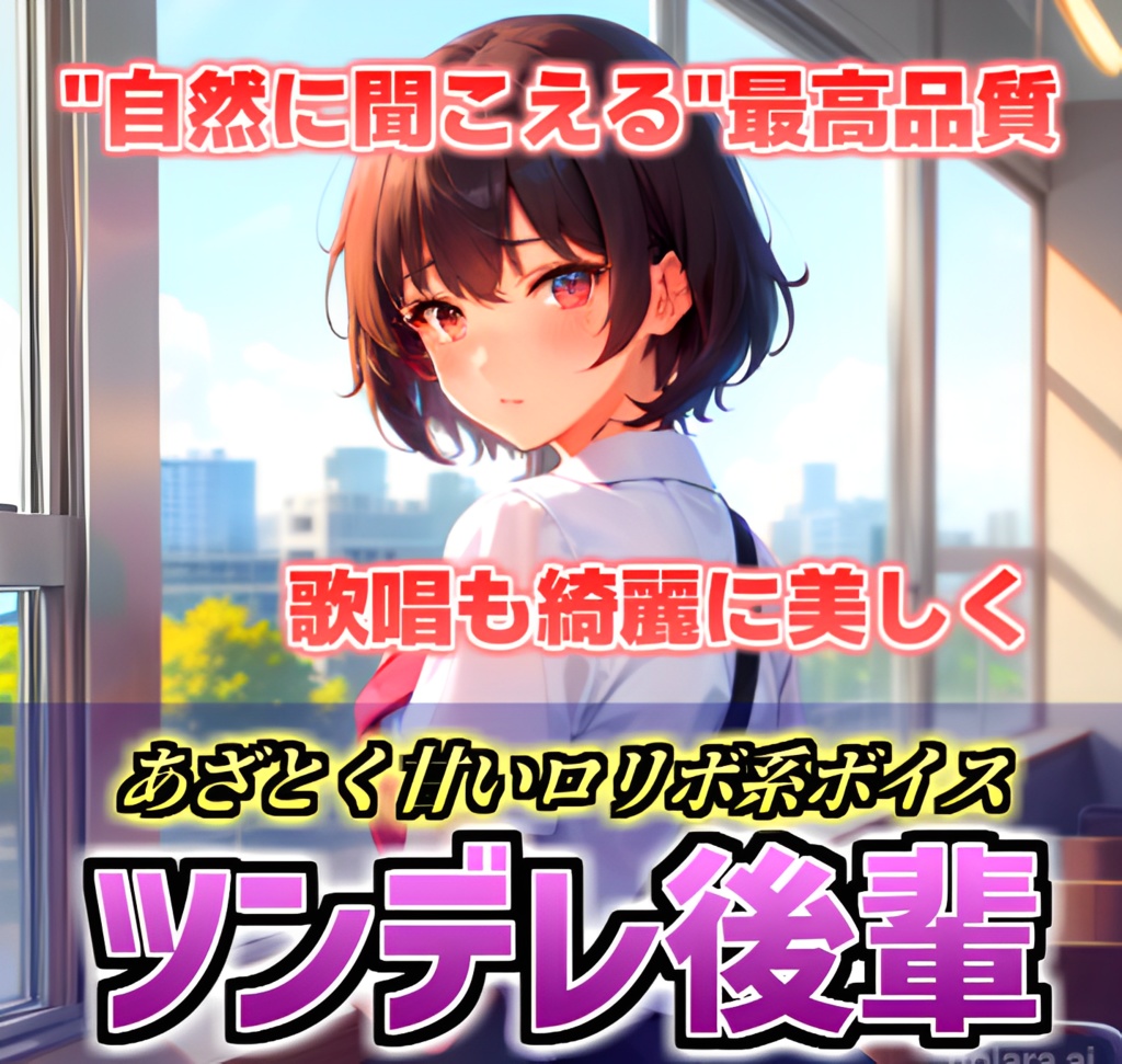 【改良版】ツンデレ後輩アニメキャラボイス 最高品質・歌唱可能 RVC学習済みモデル 【期間限定30%OFF中】