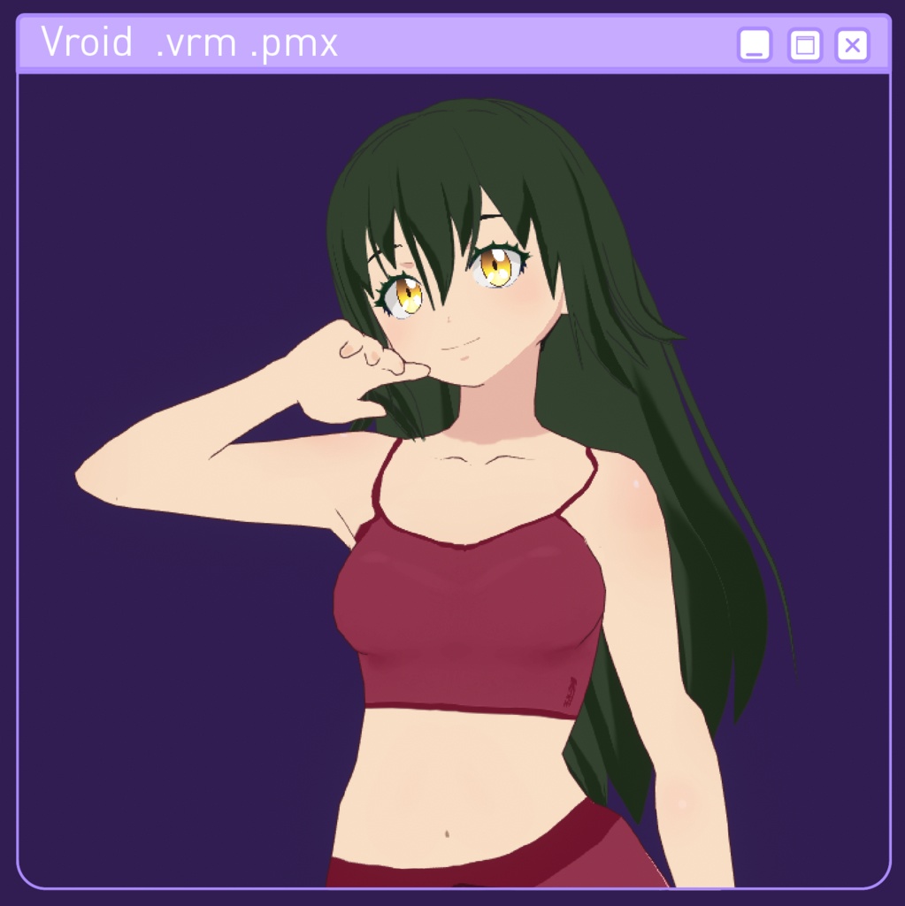 Vroid Free 3D Model - 🟢Green Girl