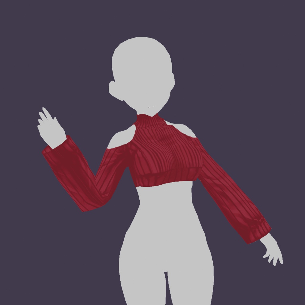 Vroid Cloth - Red Short Sweater 💖