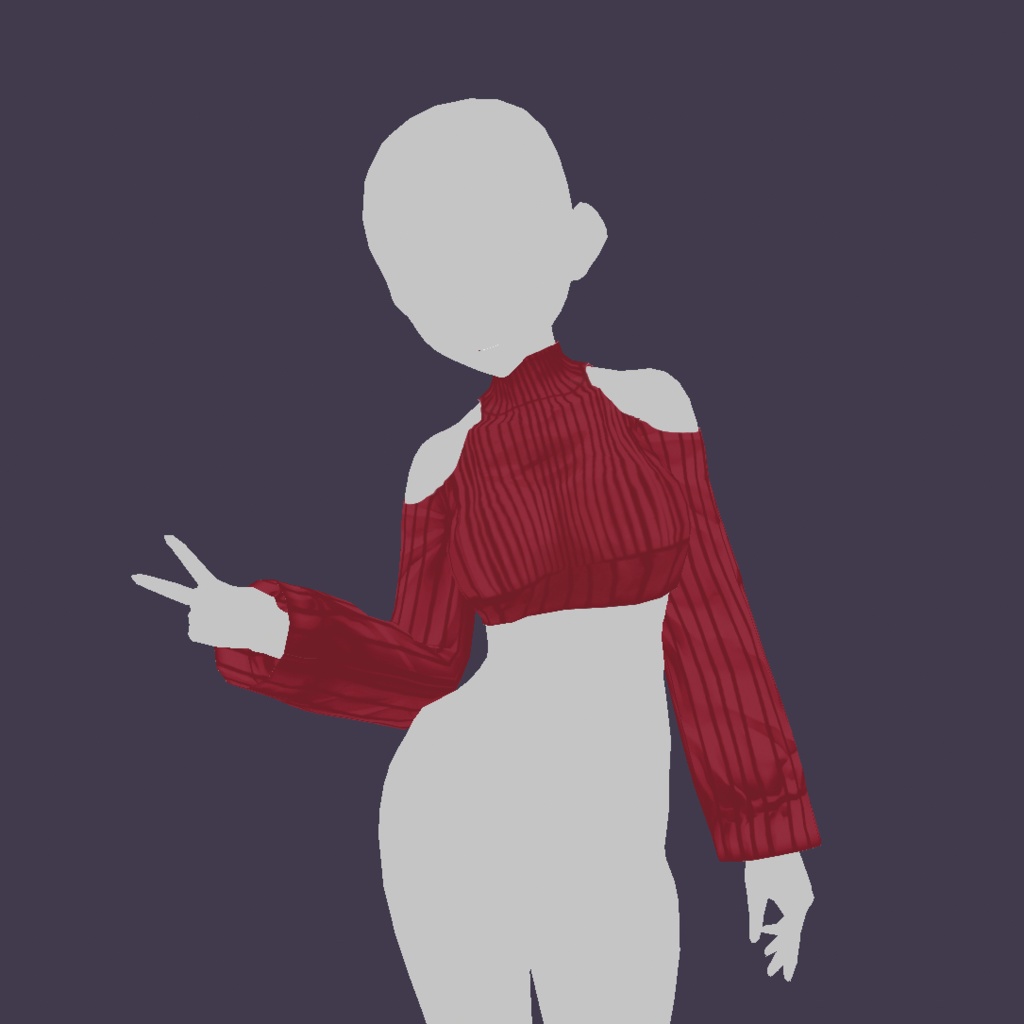 Vroid Cloth - Red Short Sweater 💖