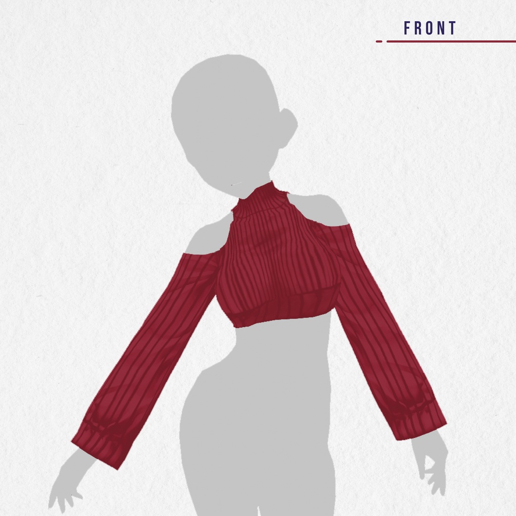 Vroid Cloth - Red Short Sweater 💖