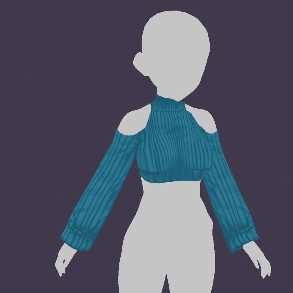 Vroid Cloth - Blue Short Sweater 💙