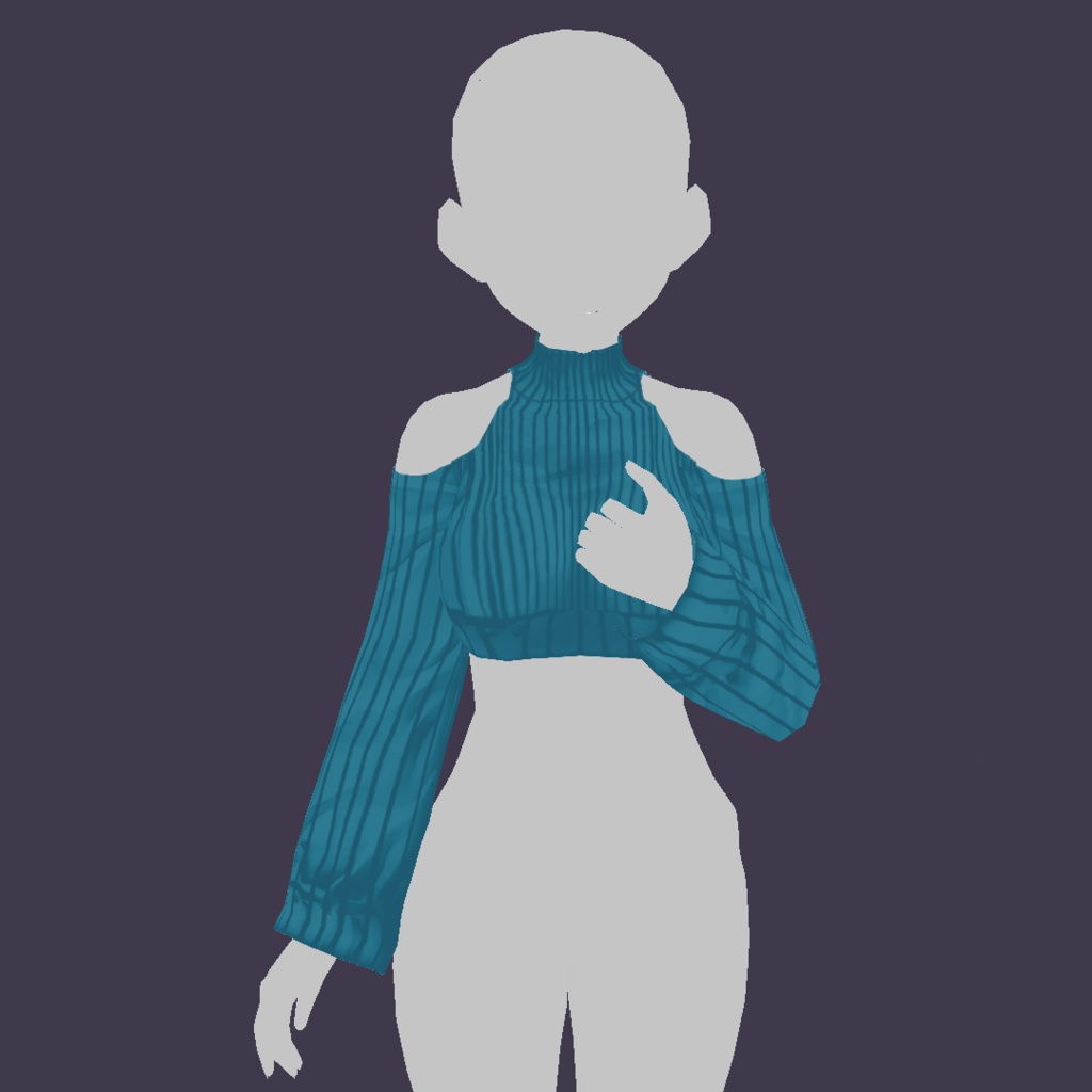 Vroid Cloth - Blue Short Sweater 💙