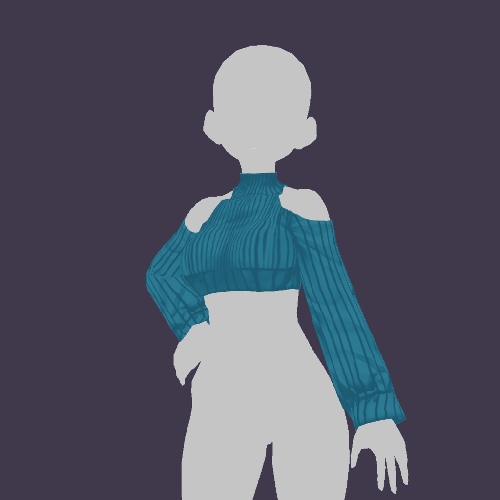 Vroid Cloth - Blue Short Sweater 💙