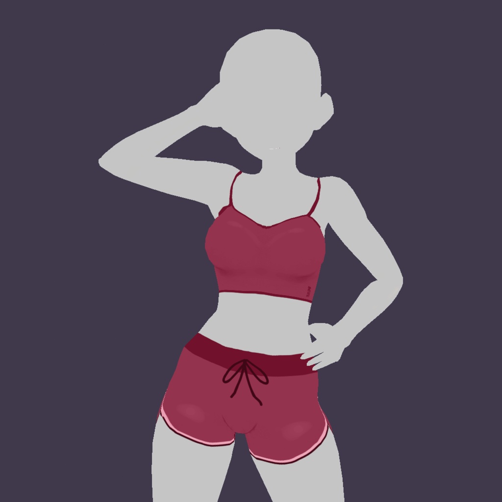 Vroid Cloth - Basic Gym Outfit 🔴