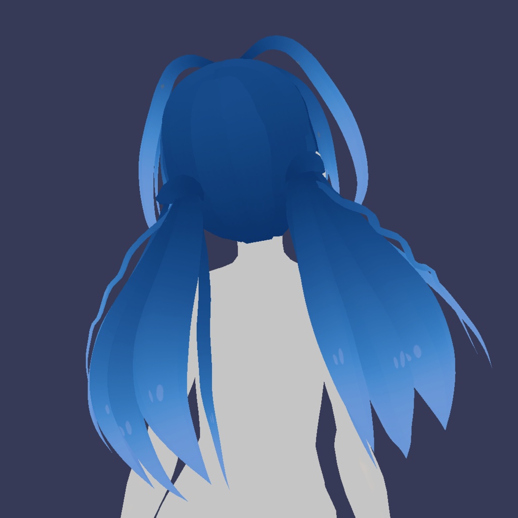 Vroid Blue Hair Preset Two Tails