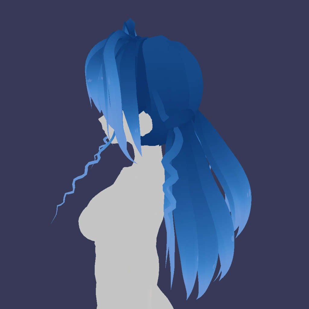 Vroid Blue Hair Preset Two Tails