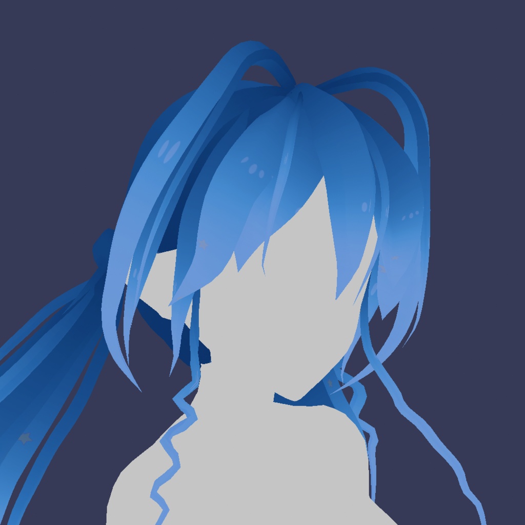Vroid Blue Hair Preset Two Tails