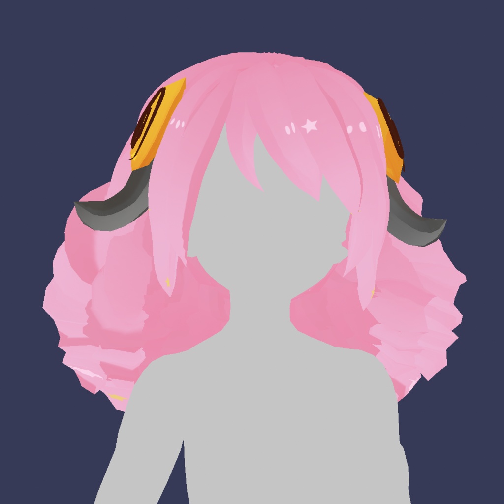Vroid Curl Pink Hair Preset - Pink sheep