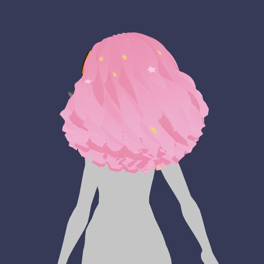 Vroid Curl Pink Hair Preset - Pink sheep