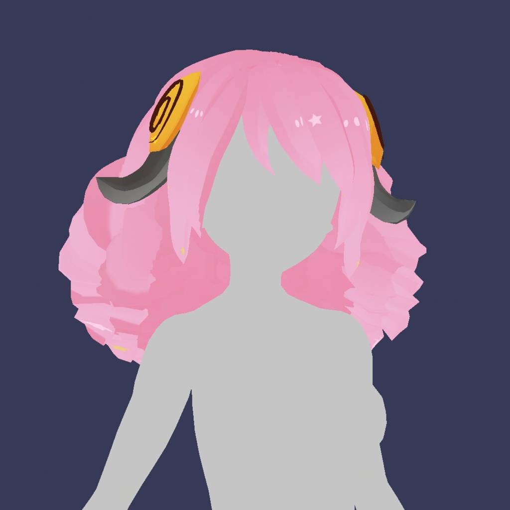 Vroid Curl Pink Hair Preset - Pink sheep