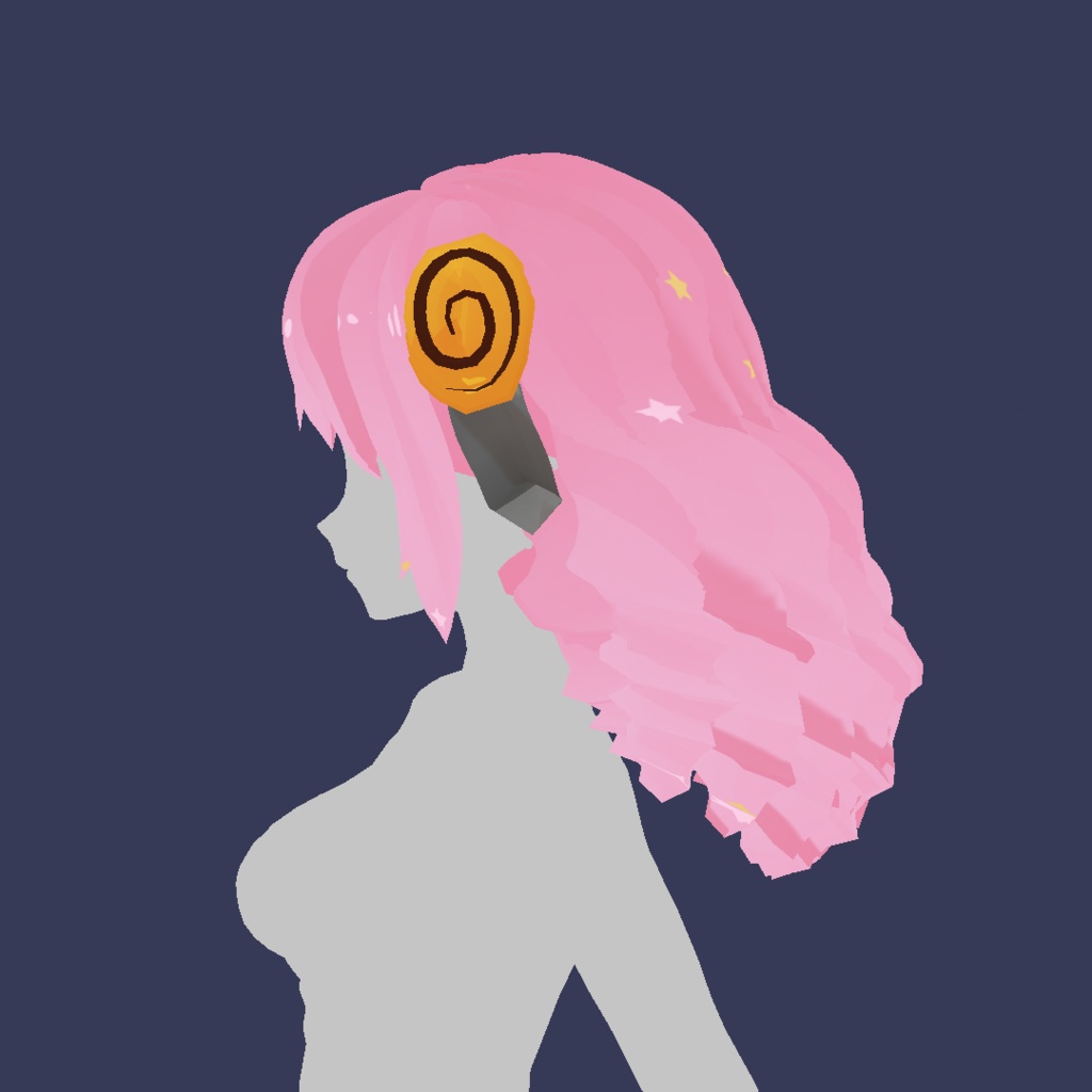 Vroid Curl Pink Hair Preset - Pink sheep