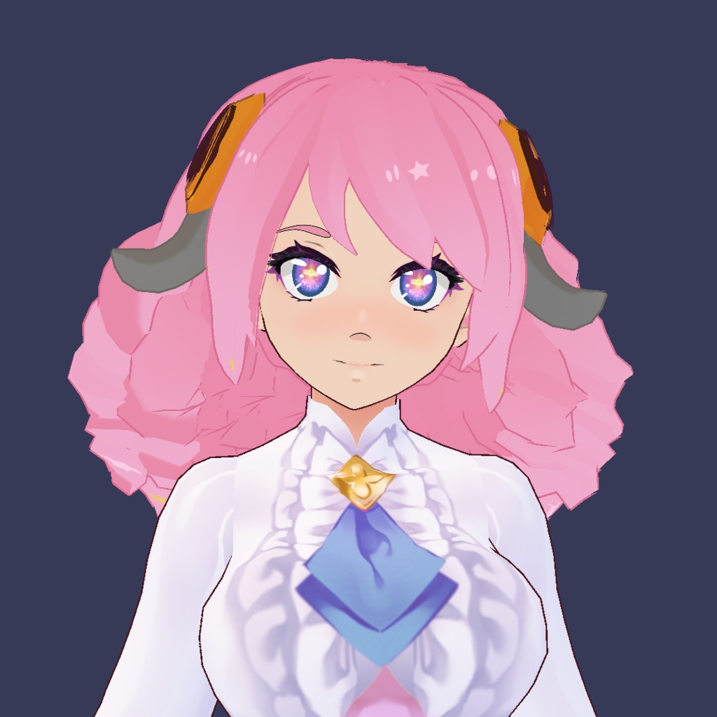 Vroid Curl Pink Hair Preset - Pink sheep