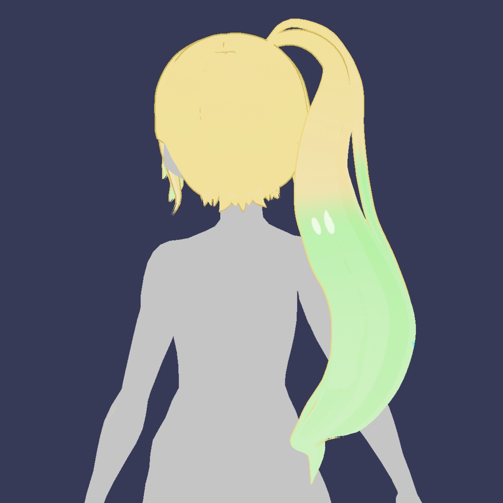 Vroid Blonde Green Hair with tail