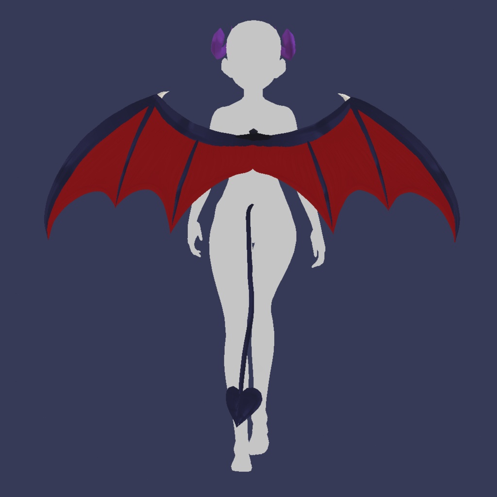 Vroid Preset Demon Wings,Tail and Horns - Magatoro😈