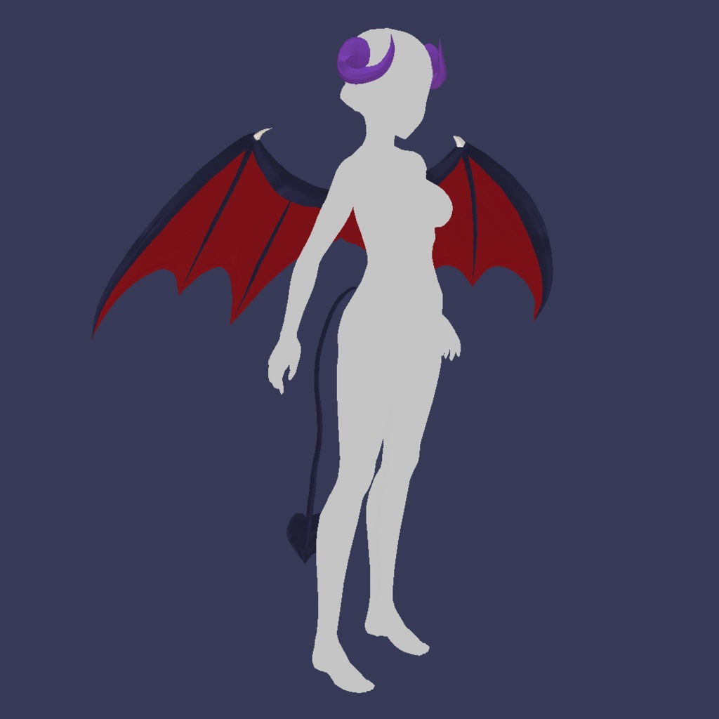 Vroid Preset Demon Wings,Tail and Horns - Magatoro😈