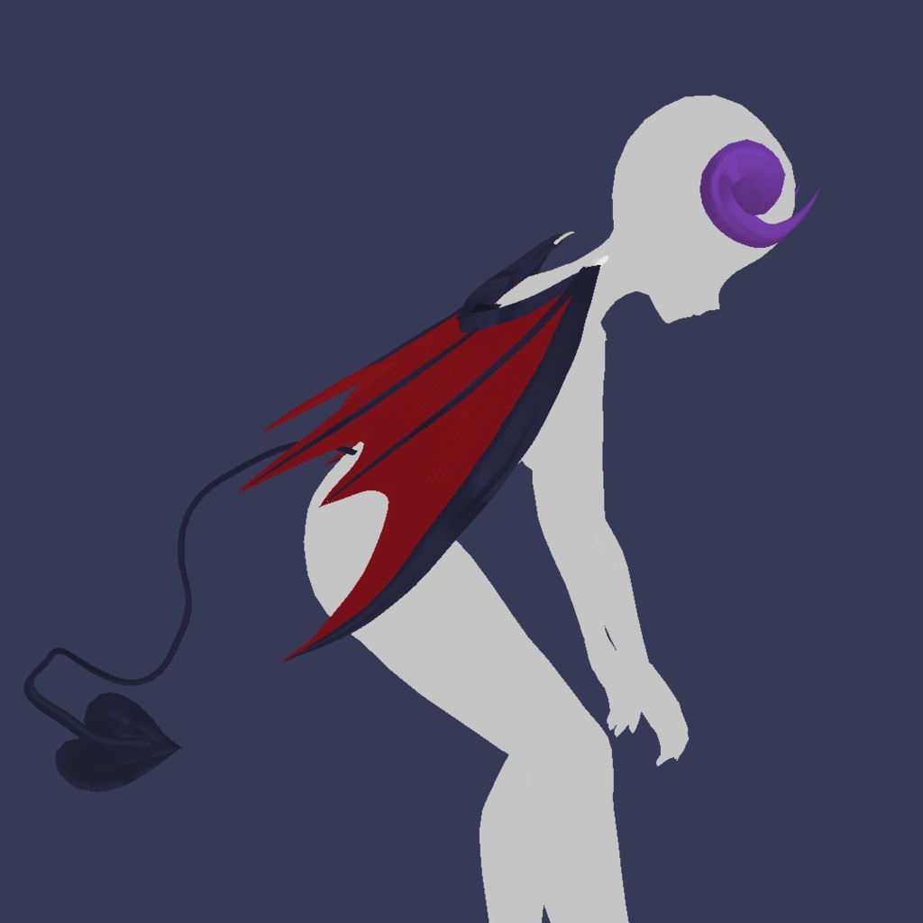 Vroid Preset Demon Wings,Tail and Horns - Magatoro😈
