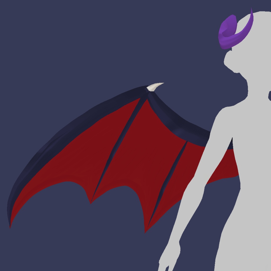 Vroid Preset Demon Wings,Tail and Horns - Magatoro😈
