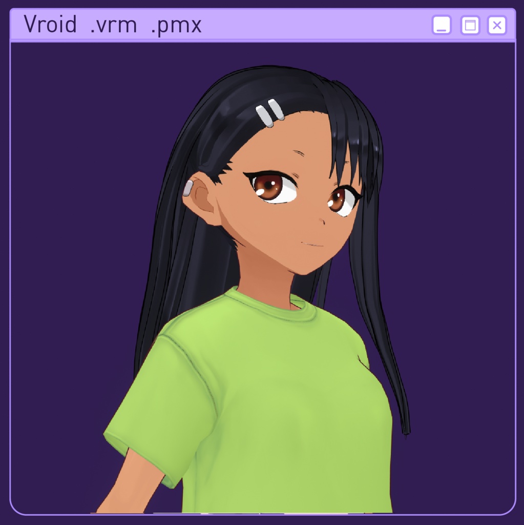 Vroid 3d model Nagatoro Green T-Shirt .vrm .pmx