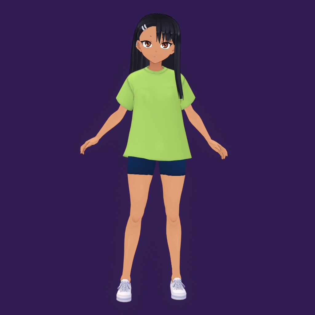 Vroid 3d model Nagatoro Green T-Shirt .vrm .pmx