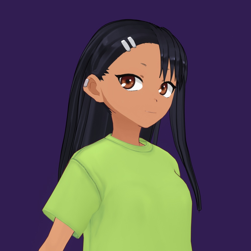 Vroid 3d model Nagatoro Green T-Shirt .vrm .pmx