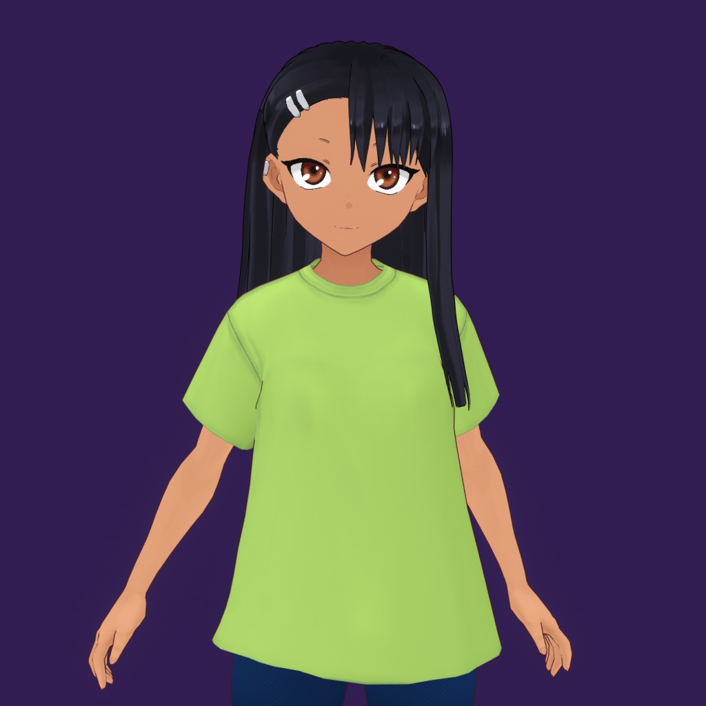 Vroid 3d model Nagatoro Green T-Shirt .vrm .pmx