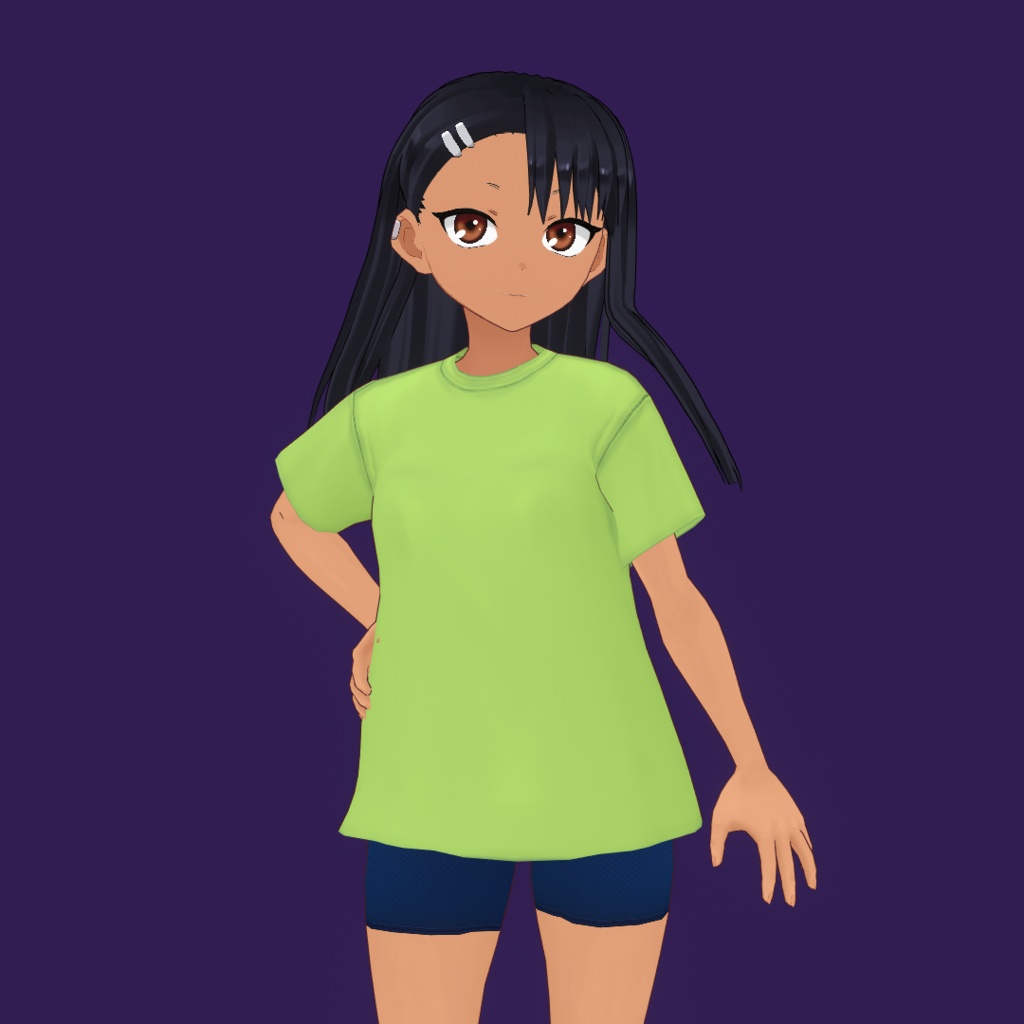Vroid 3d model Nagatoro Green T-Shirt .vrm .pmx