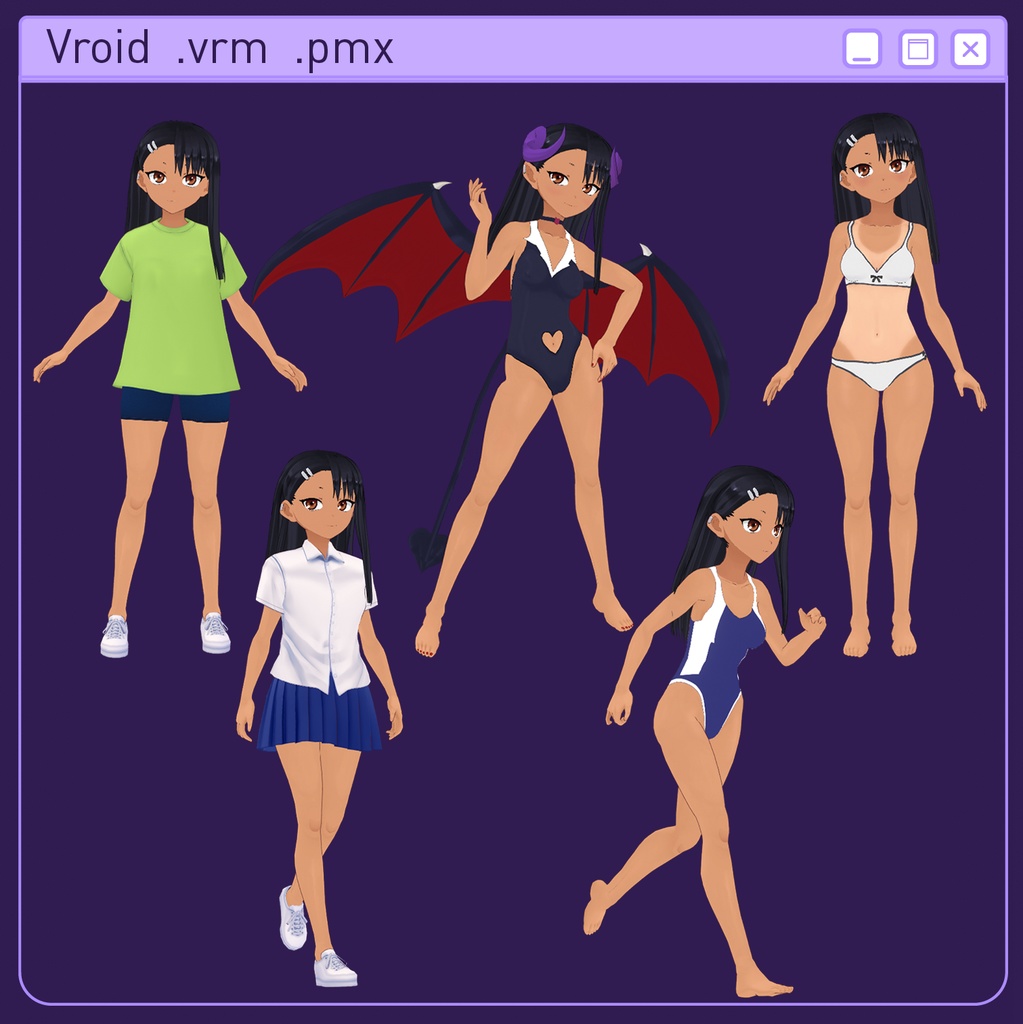 PACK Vroid 3d model Nagatoro .vrm .pmx (イジらないで、長瀞さん)