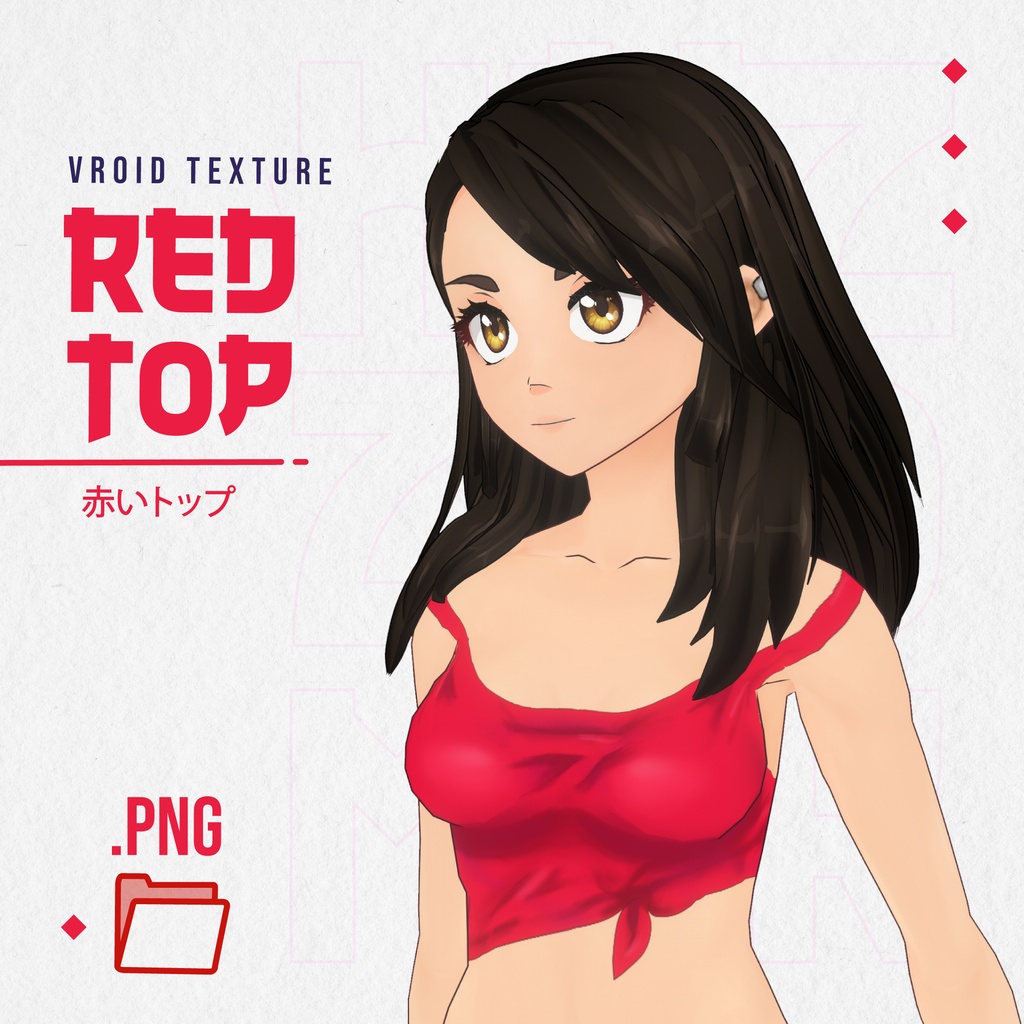 Red Top Vroid Body Texture