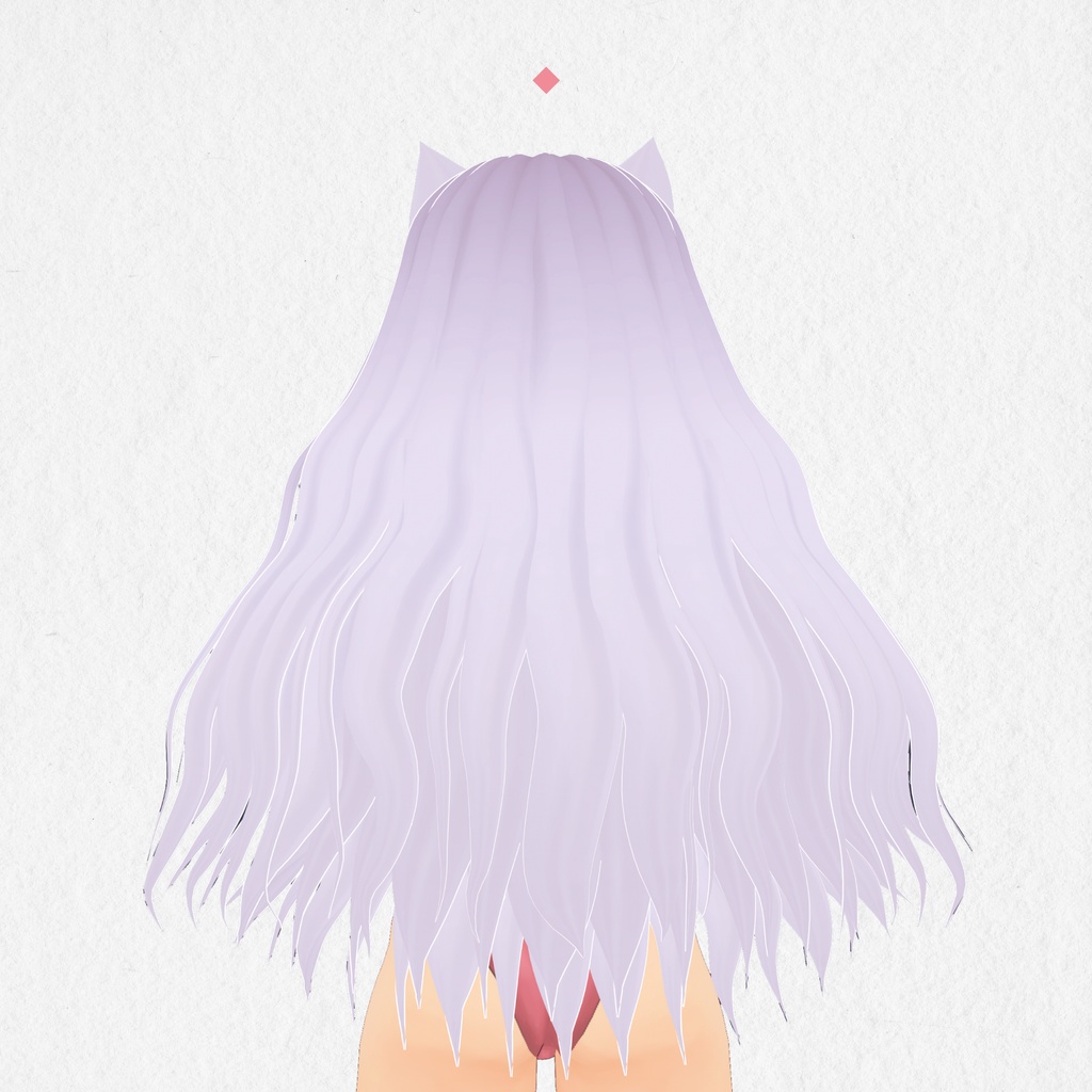 Long Hair White Pink with Kitty Ears