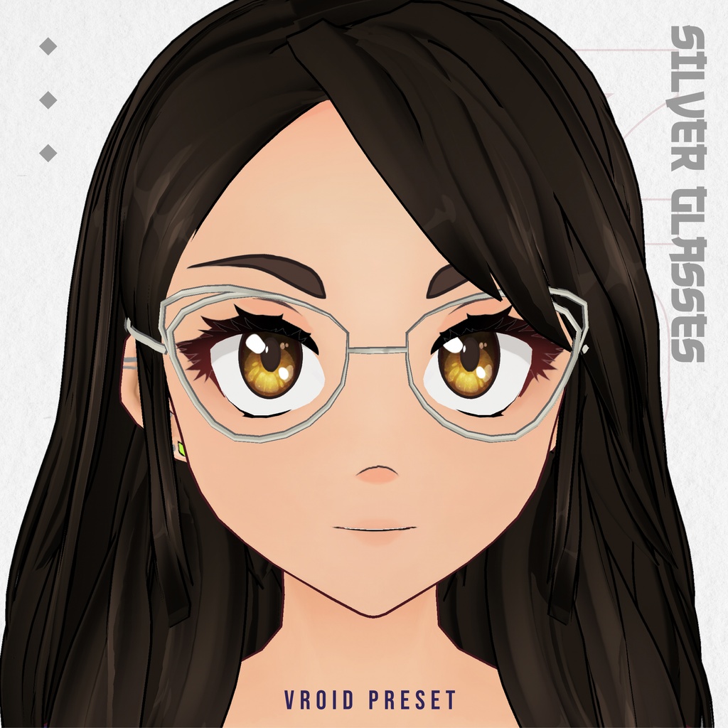 Silver Glasses Vroid Preset