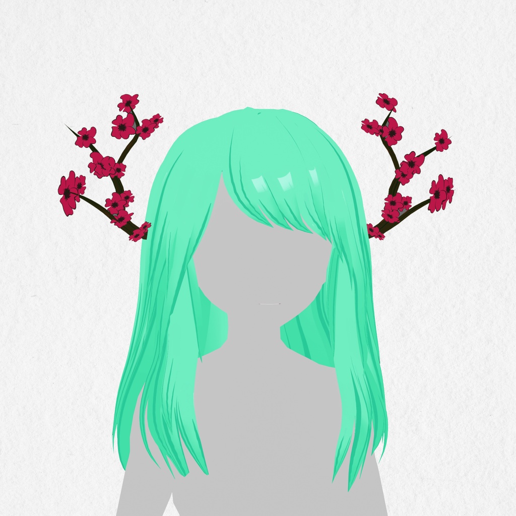 Red Flowers Hair Preset Vroid