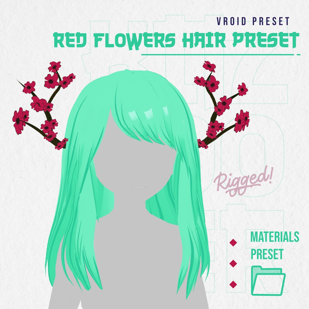 Red Flowers Hair Preset Vroid