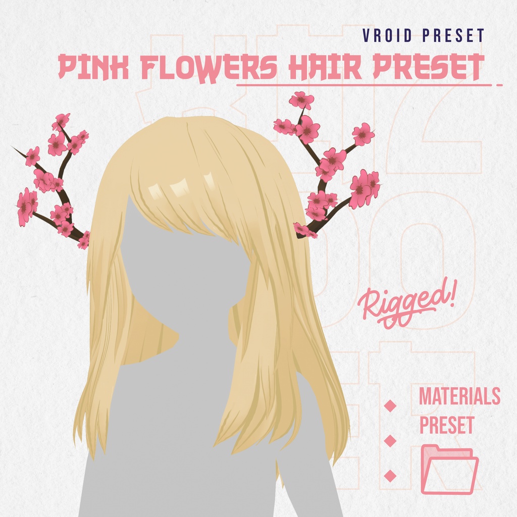 Pink Flowers Hair Preset Vroid