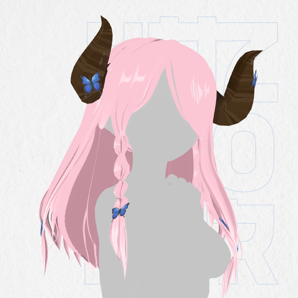 Pink Hair Preset With Horns Vroid Preset