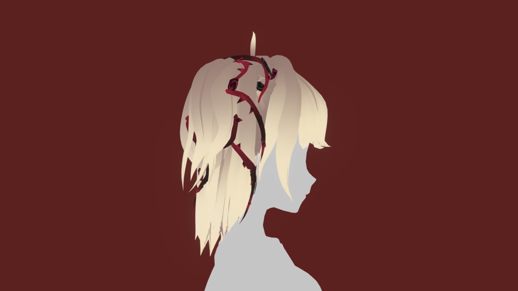 Dark Roses with two Tails Hair Preset - SPECIAL HALLOWEEN🌹