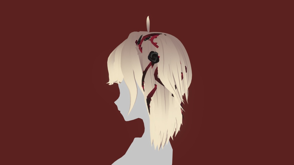 Dark Roses with two Tails Hair Preset - SPECIAL HALLOWEEN🌹