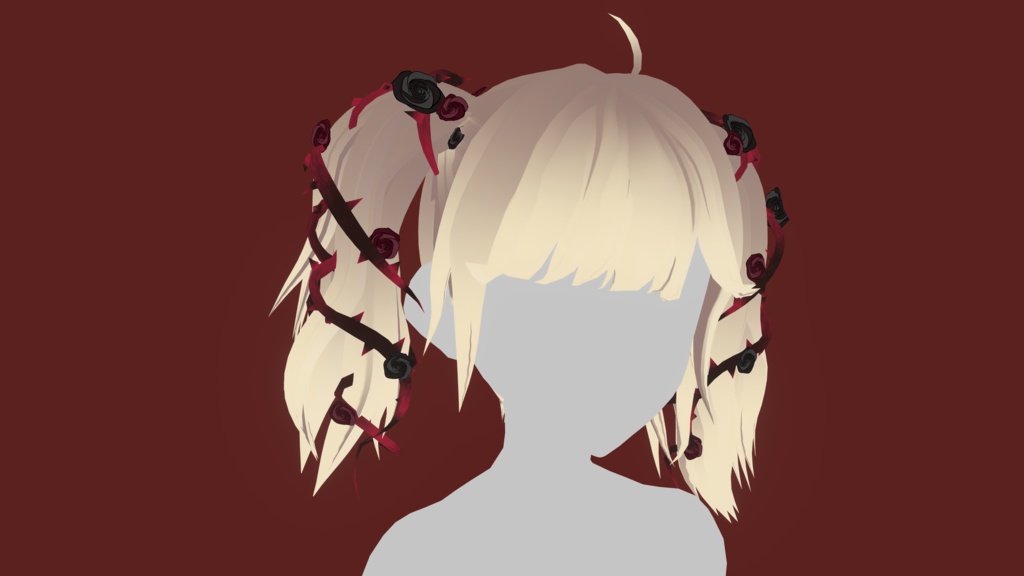Dark Roses with two Tails Hair Preset - SPECIAL HALLOWEEN🌹