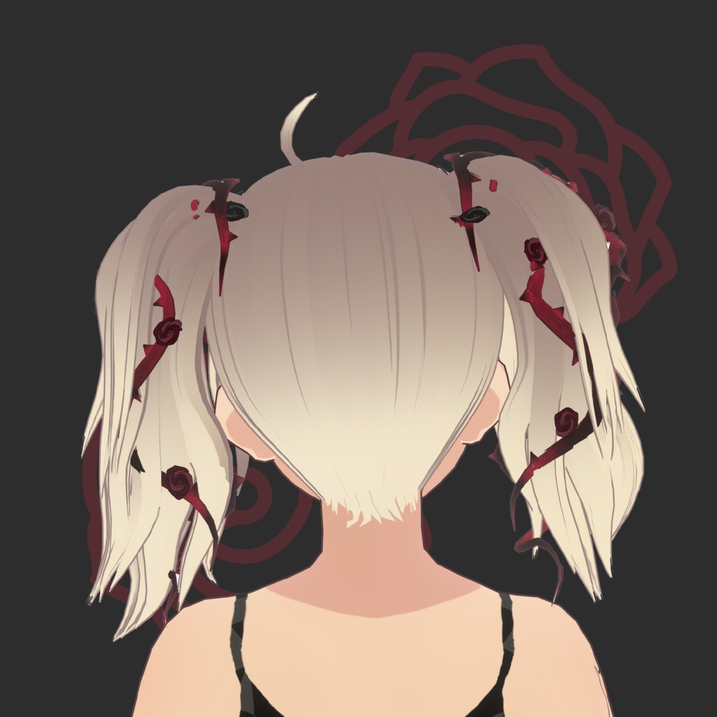 Dark Roses with two Tails Hair Preset - SPECIAL HALLOWEEN🌹