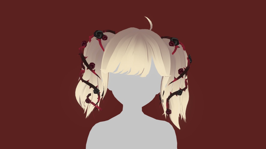 Dark Roses with two Tails Hair Preset - SPECIAL HALLOWEEN🌹