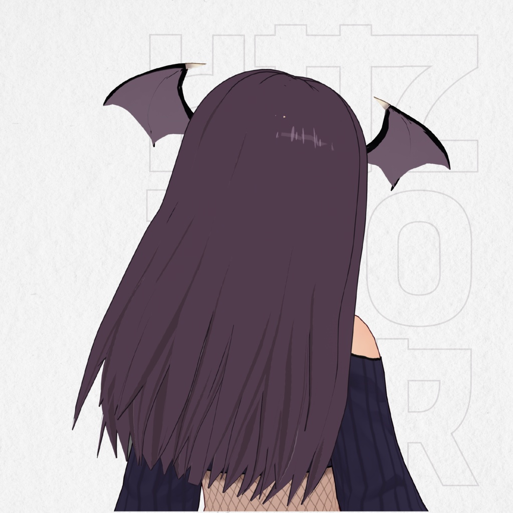 Dark Long Hair Preset + with Demon Wings - SPECIAL HALLOWEEN🦇