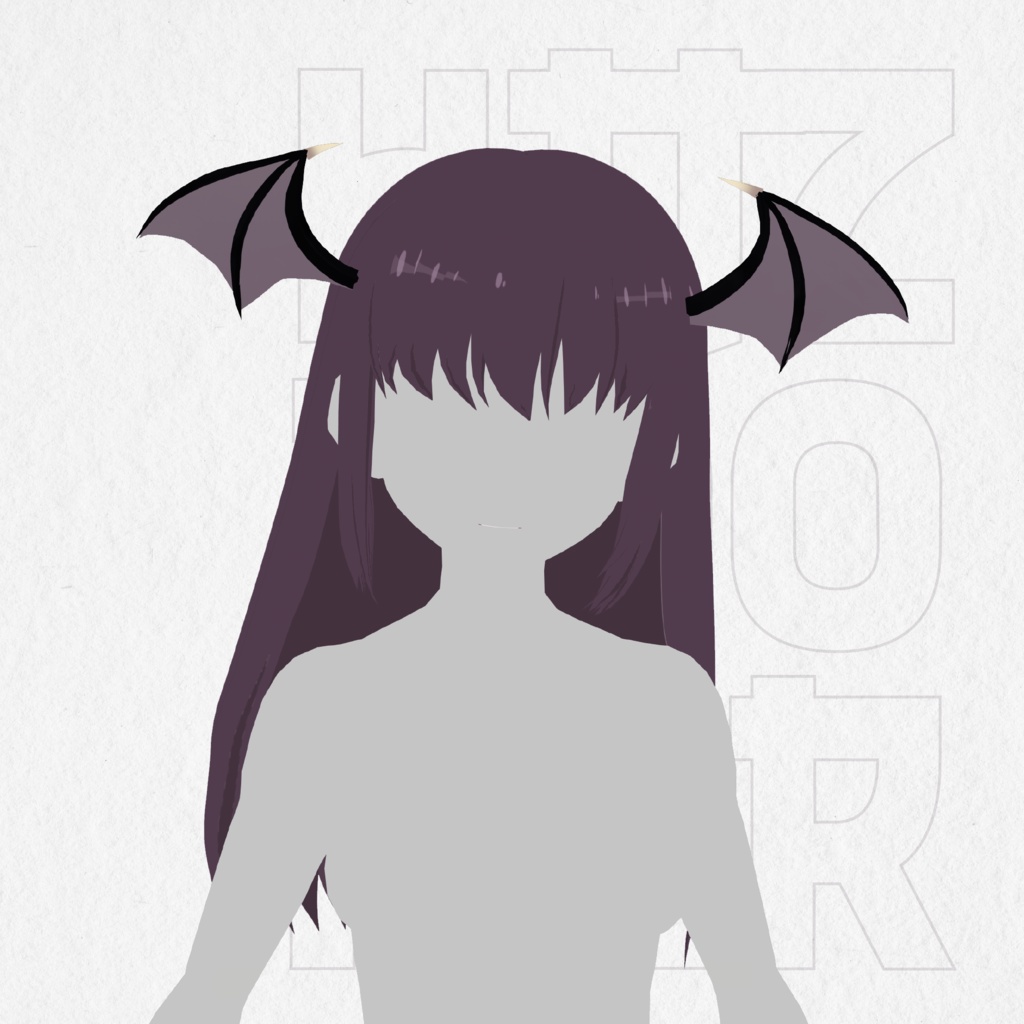 Dark Long Hair Preset + with Demon Wings - SPECIAL HALLOWEEN🦇