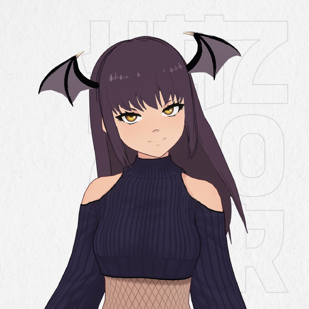 Dark Long Hair Preset + with Demon Wings - SPECIAL HALLOWEEN🦇