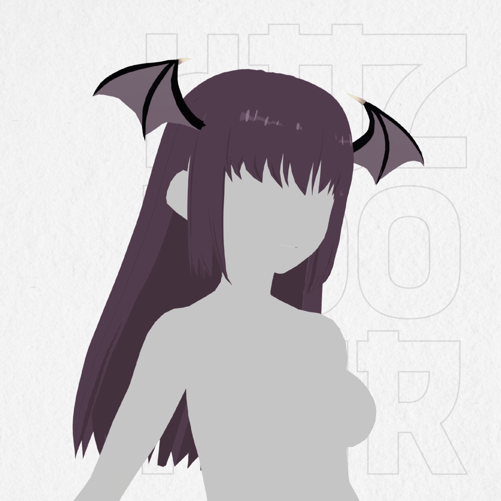 Dark Long Hair Preset + with Demon Wings - SPECIAL HALLOWEEN🦇