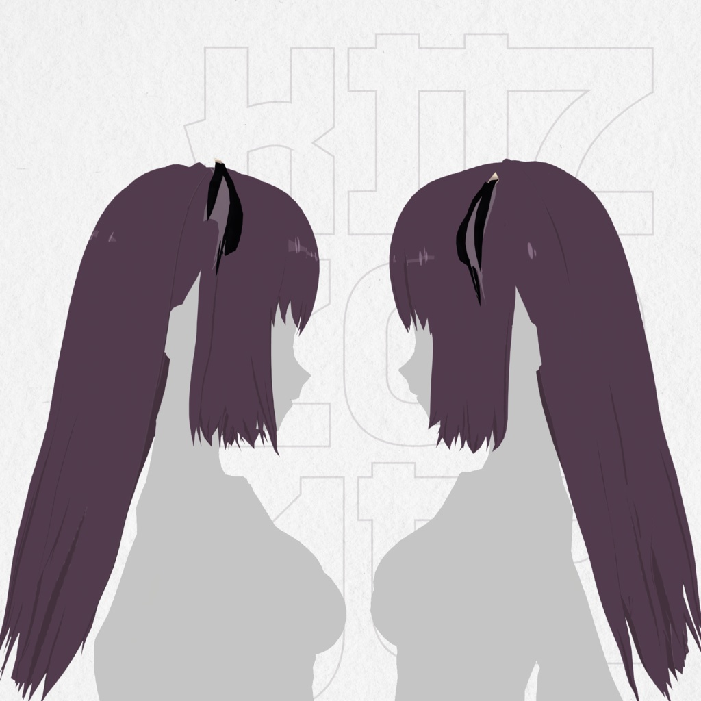 Dark Long Hair Preset + with Demon Wings - SPECIAL HALLOWEEN🦇