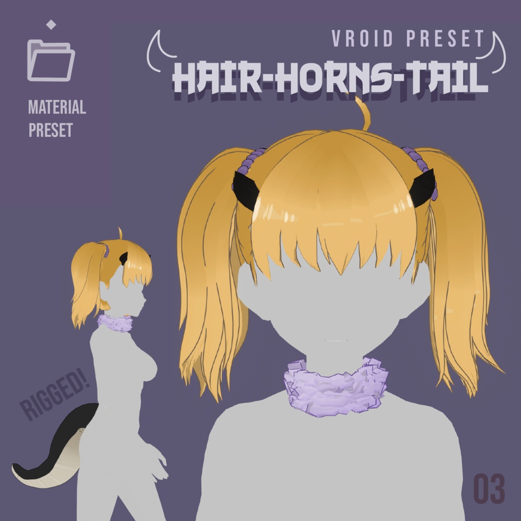 Vroid Preset Hair, Horns and Tail - Magayoshi😈