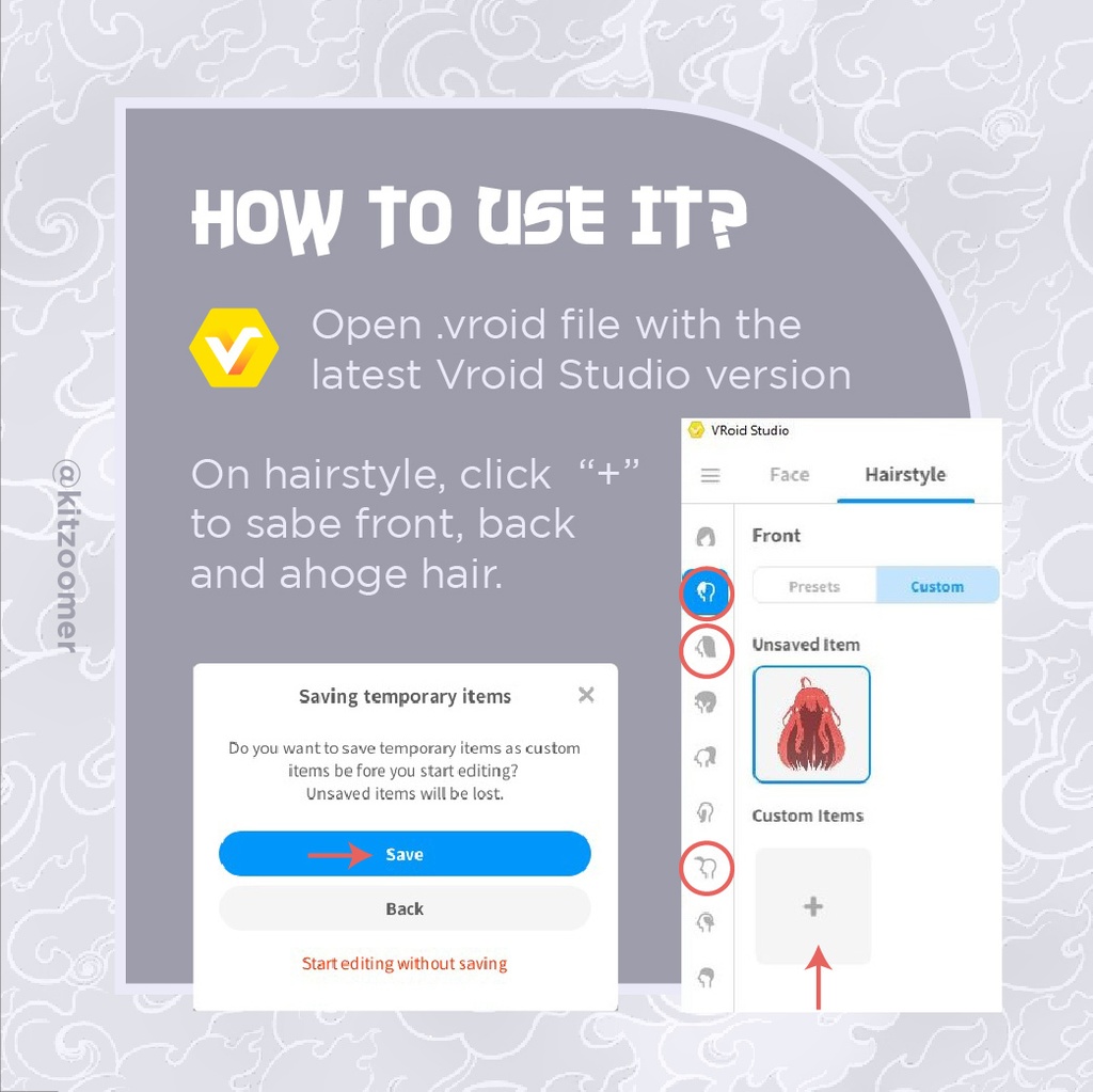 Hair Preset Vroid - Long Hairstyle🌺