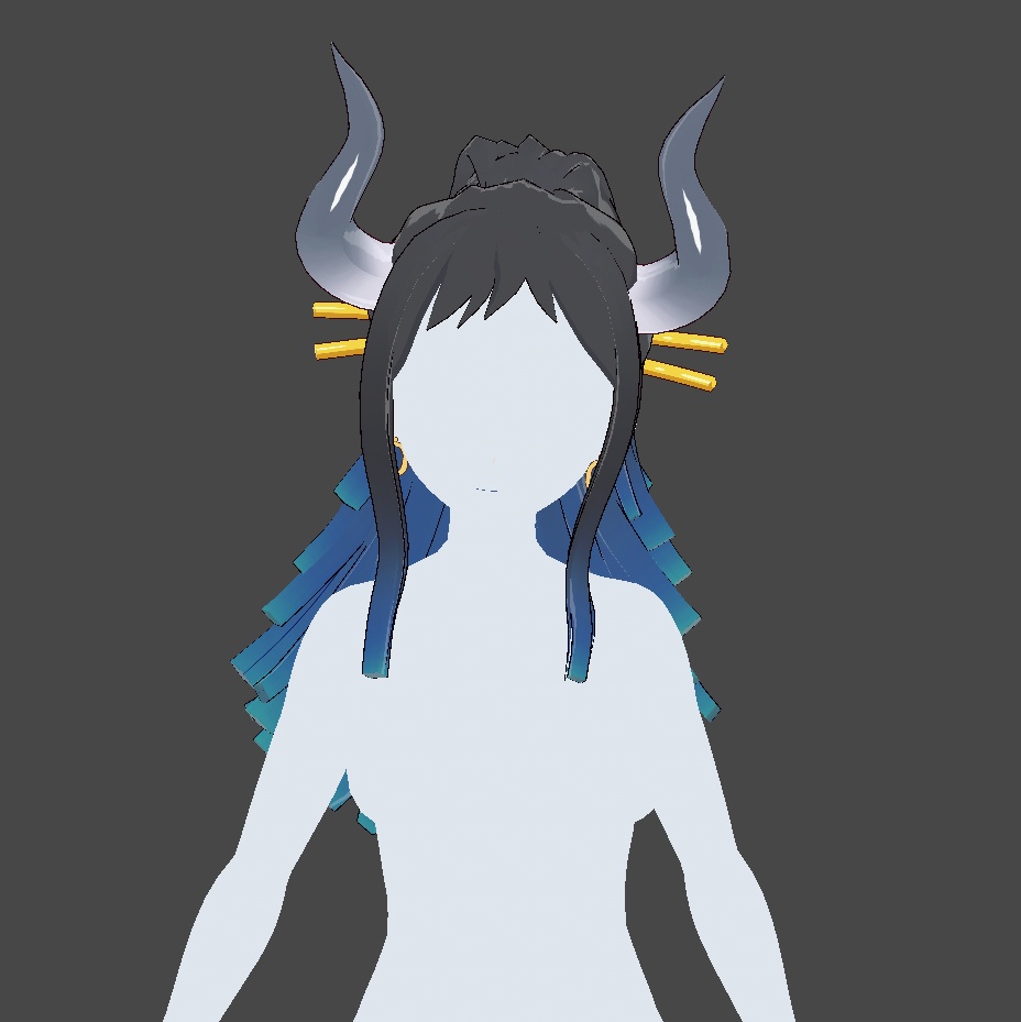 Hair Preset Vroid - Horns and Tail Hairstyle🌻